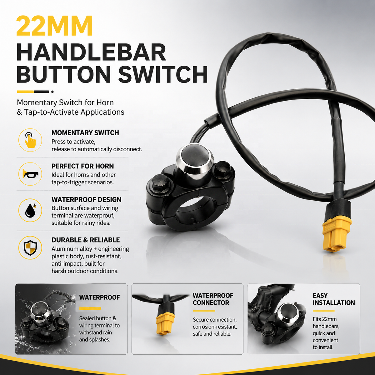 Universal Battery Powered Horn, Headlight, Rock Light
